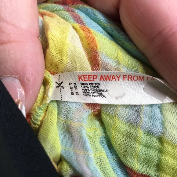 ANTHROPOLOGIE - WOMEN'S XSMALL -YELLOW PLAID RUFFLE SLEEVELESS DRESS TUNIC TOP - Picture 6 of 6